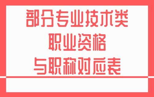 部分专业技术类职业资格与职称对应表