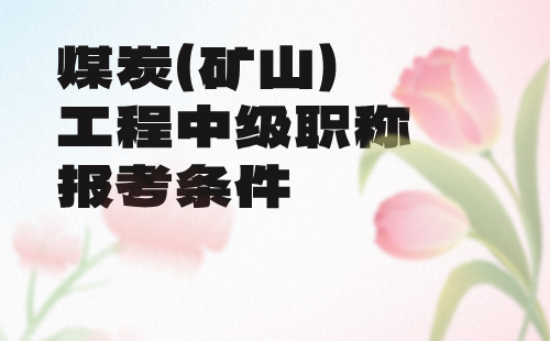 2024煤炭（矿山）工程中级工程师职称：煤田地质勘探与测量专业职称报考条件