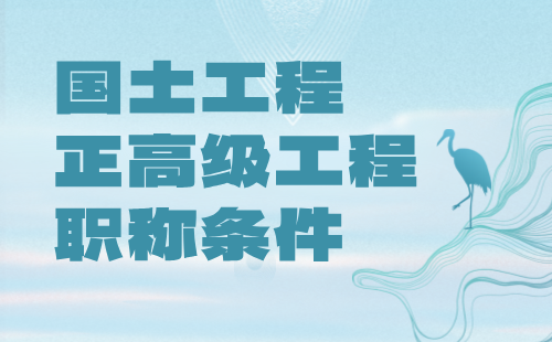 2024国土工程正高级工程职称条件：土地评价专业申报工程师