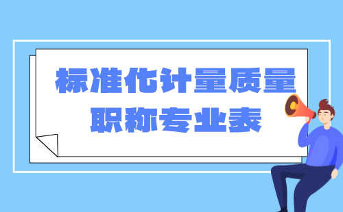 标准化计量质量工程系列职称评审专业：官方发布！